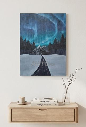 Tableau acrylique 40x30 cm Nuit Polaire