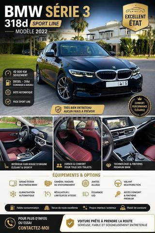 🚗 BMW Série 3 318d Sport Line – Modèle 2022