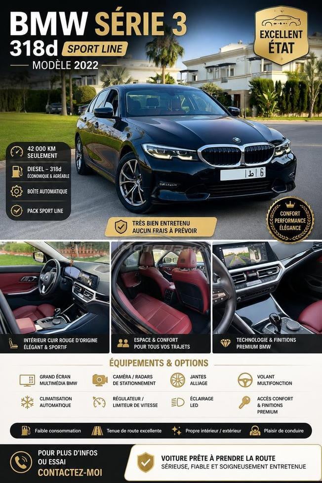 🚗 BMW Série 3 318d Sport Line – Modèle 2022