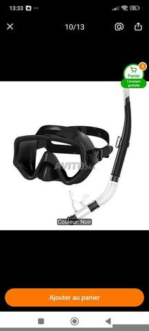 Lunettes et tuba de natation