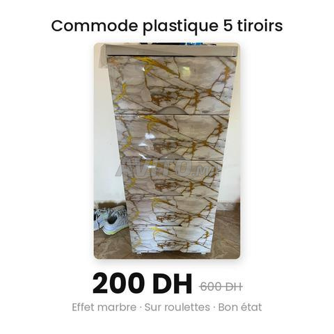 Commode plastique 5 tiroirs effet marbre