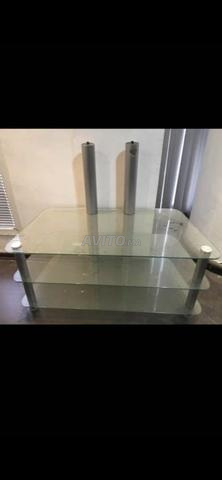Meuble TV en Verre trempé avec support - 2