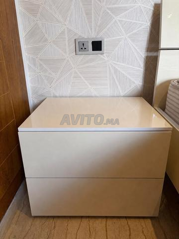 Lit 160x200 & 2 chevets | avec/sans matelas - 2
