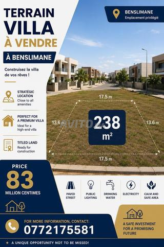 🏡 Terrain Villa à Vendre à Benslimane
