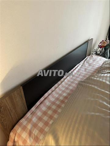 Ensemble : lit double KITEA + deux tables de chevet - 2