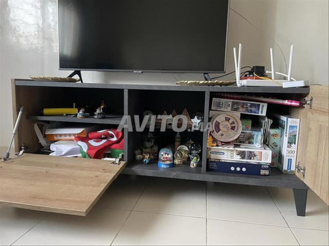 Meuble TV KITEA gris foncé et chêne - 2