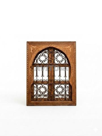 ✨ Fenêtre Marocaine Artisanale – Bois & Fer Forgé - 2