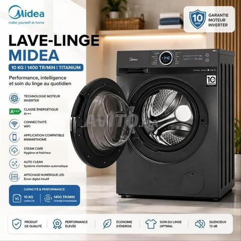 Midea Machine à laver 10 kg Inverter 1400 tr/min