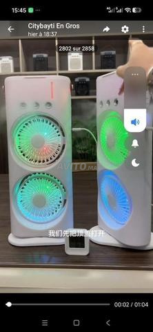 Ventilateur colonne double tête avec brumisateur et LED - 2