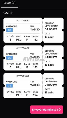 3 billets finale Cameroun Malawi catégorie 2