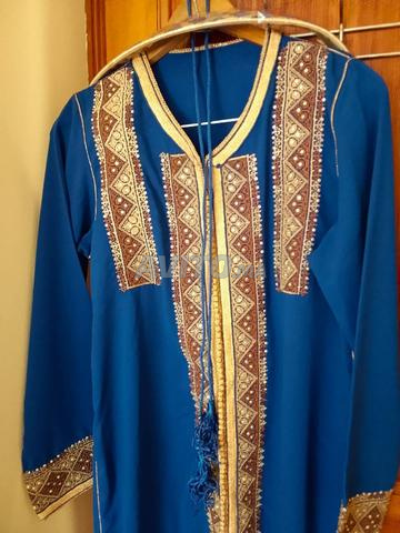 Ensemble caftan marocain bleu ciel neuf 3 pièces - 2