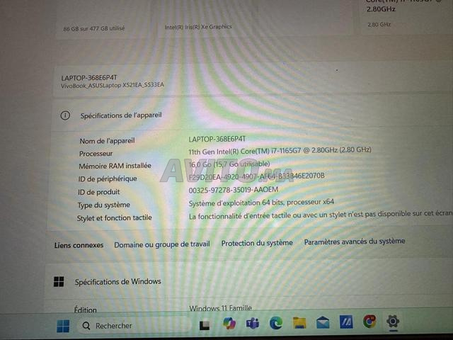 💻 ASUS VivoBook S15 – Core i7 – 16GB RAM – SSD - 2
