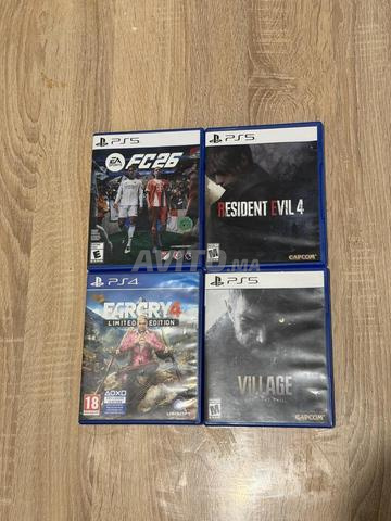 jeux ps5 ps4 cd fc26 resident evil 4 village far cry 4 comme neuf