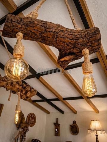 Lustre bois et corde - 2