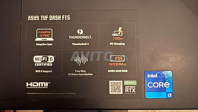 ASUS TUF F15 – معالج i7 / RTX 3050 Ti / 16 جيجابايت رام / SSD 512 جيجابايت