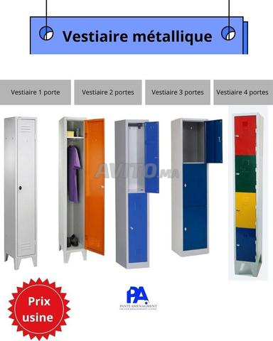 Vestiaire avec serrure, fermeture sécurisée par cadenas