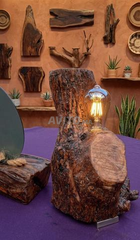 Veilleuse de bureau en bois naturel fait main - 2