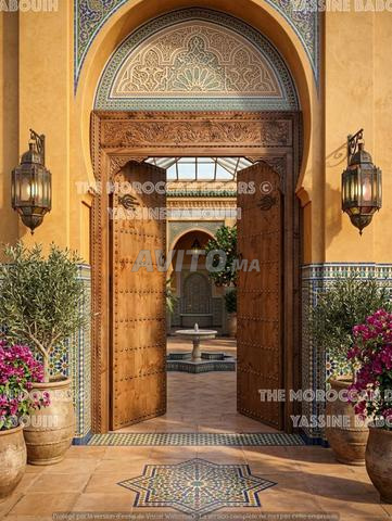 باب مدخل خشبي صلب بتصميم مخصص - 2