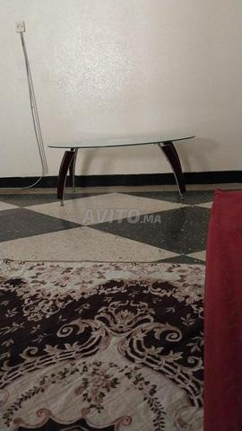 Table basse moderne en verre et bois - 2