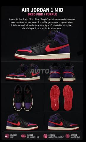 Air Jordan 1 Mid – Noir / Rose / Violet - 2