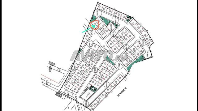 Terrain à bâtir à Oued Zem, titré, superficie 92 m², R2