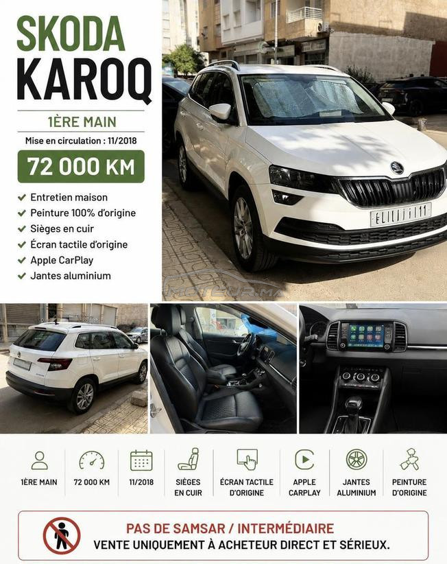 SKODA KAROQ – 1ÈRE MAIN – 72 000 KM – 11/2018