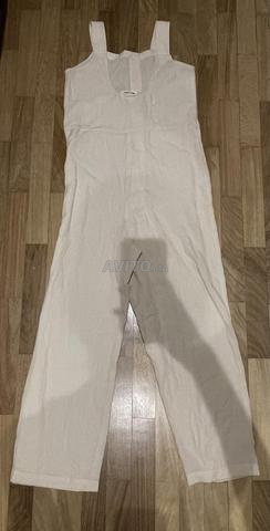 Combinaison femme en lin beige, taille S - 2