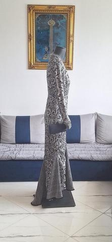 Magnifique robe sirène noire et grise - 2
