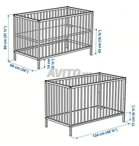 Lit pour bébé IKEA en hêtre comme neuf - 2