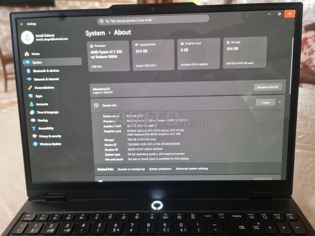 Lenovo legion 5 (gen10) RTX 5070 RYZEN 7 32gbRAM