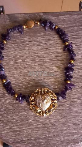 Ancien collier européen en pierres précieuses naturelles - 2