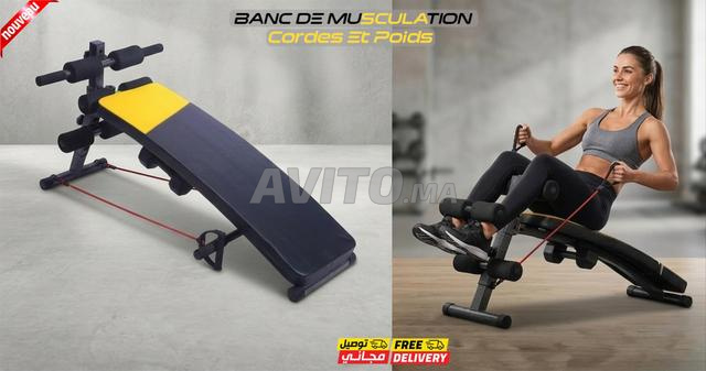 Banc de Musculation Abdominal - Cordes et Poids