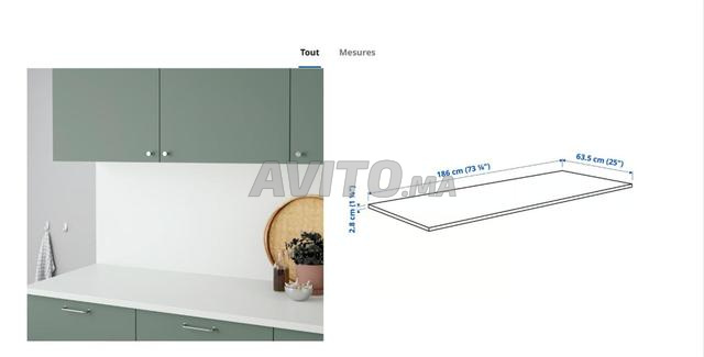 سطح عمل أبيض للمطبخ ماركة ايكيا - 2