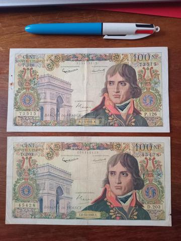 2 billets 100 Nouveaux Francs Bonaparte 1961