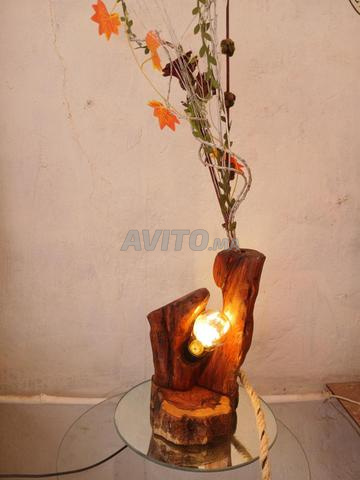 Veilleuse de table vase bois olivier