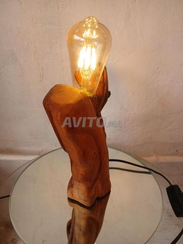 veilleuse de table bois olivier luminaire  - 2