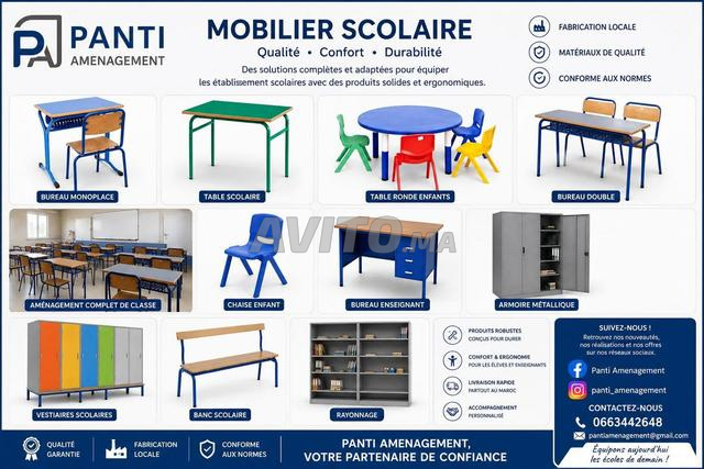 Équipement des établissements d'enseignement
Table scolaire double
ISO