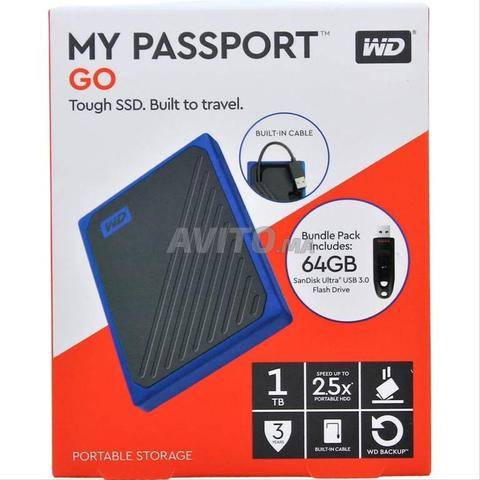 WD My Passport GO 1TB SSD خارجي مع USB 64GB