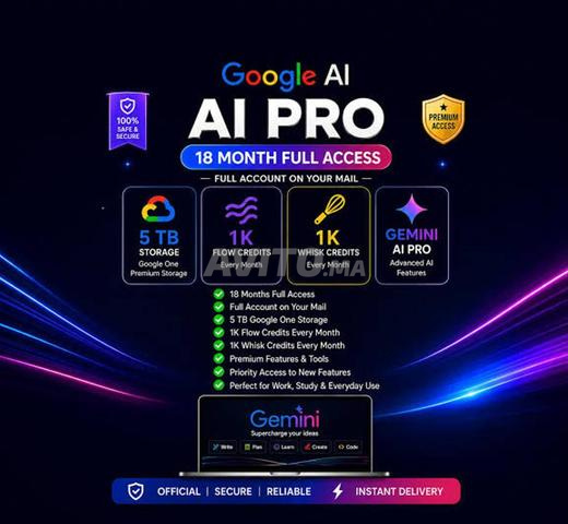 Gemini Pro لمدة 18 شهرًا – تفعيل مباشر على البريد الإلكتروني🔥