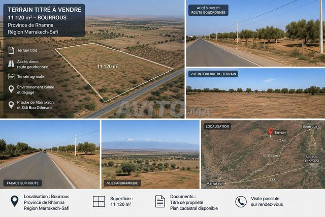 Terrain titré de 11 120 m² à vendre – Marrakech