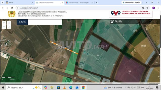 Terrain titré constructible à vendre 4987 m² – Had Oulad Fraj