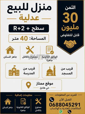 منزل للبيع بمساحة 40 متر مربع، مكون من 3 طوابق