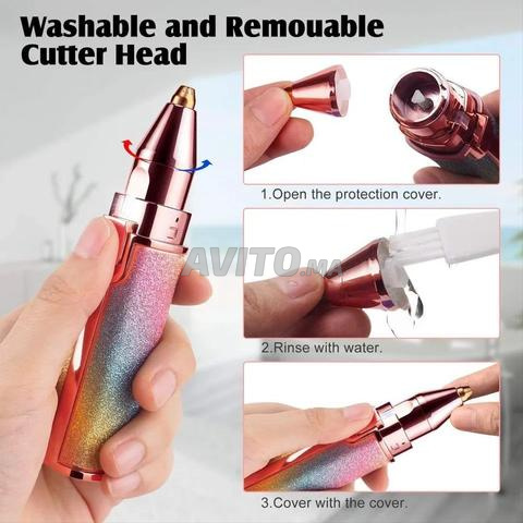 أداة إزالة شعر الحواجب للسيدات تعمل بالبطارية. - ت - 2