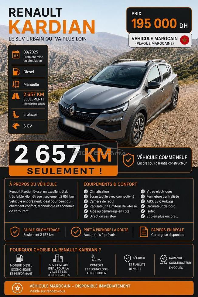 Renault Kardian Diesel Manuelle 2025 à Taza