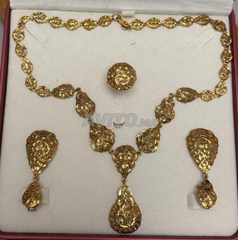 طقم فضة نقية 925 مطلي بالذهب - تيزنيت - 2