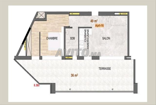 Studio F2 85m² Terrasse - Fin 2027 - 2