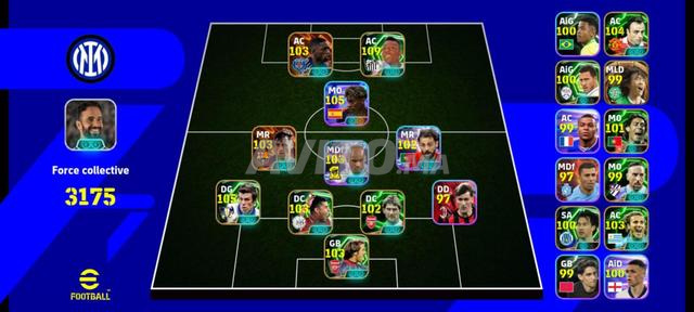 Compte eFootball 3175 joueurs forts plus de 100