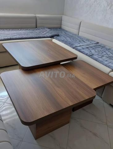 Table triple en bois d'acajou de qualité supérieure - 2
