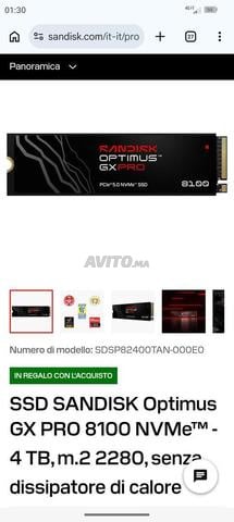 NVMe سانديسك أوبتيموس جي إكس برو 4 تيرابايت