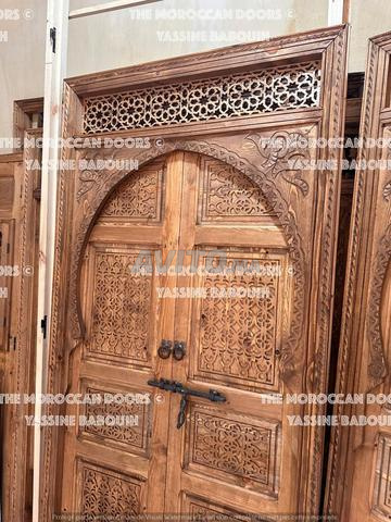 باب مزدوج خشبي صلب مشربية حسب الطلب - 2